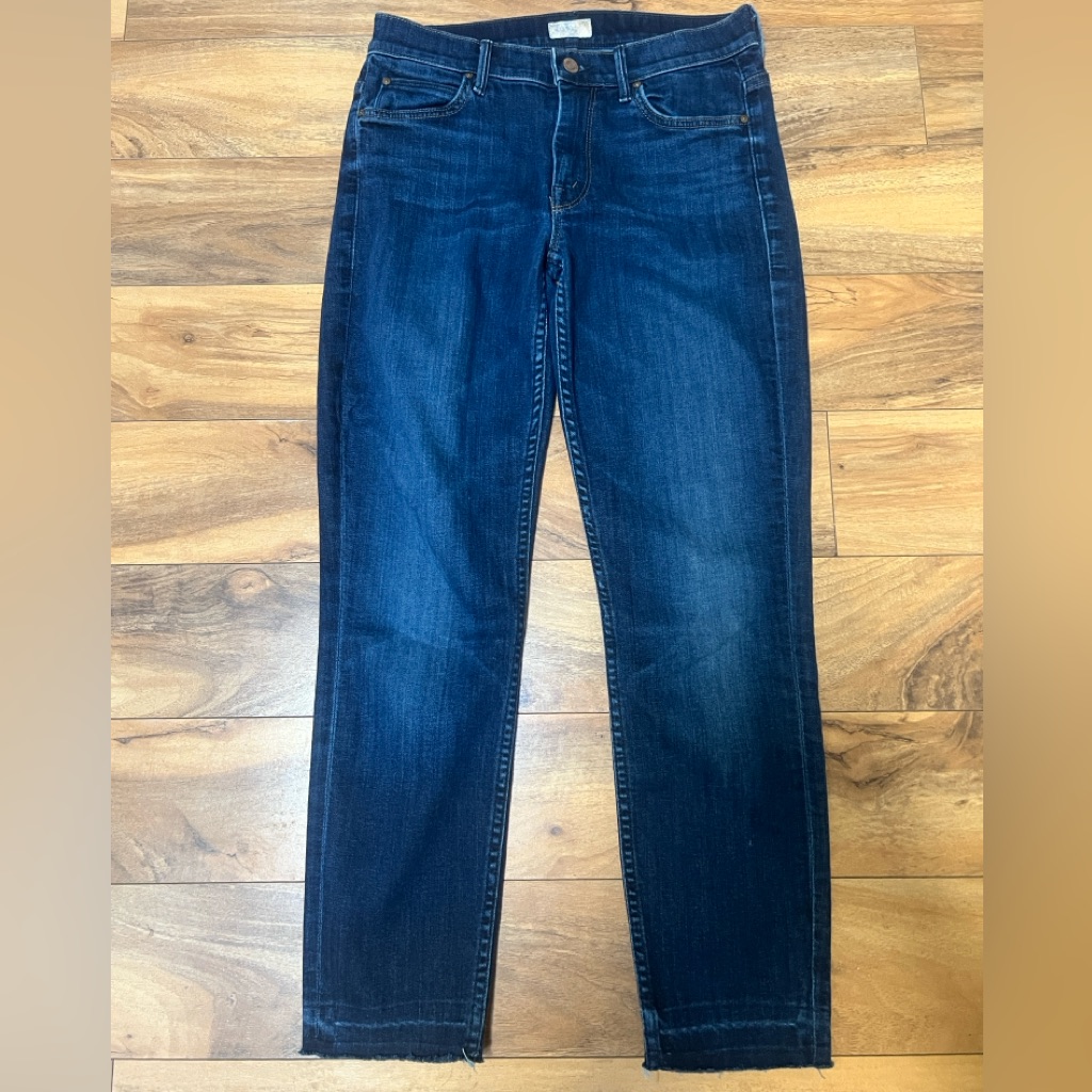 Mother The Muse Ankle Skinny Jeans Ink & Paper Blue, Size 27